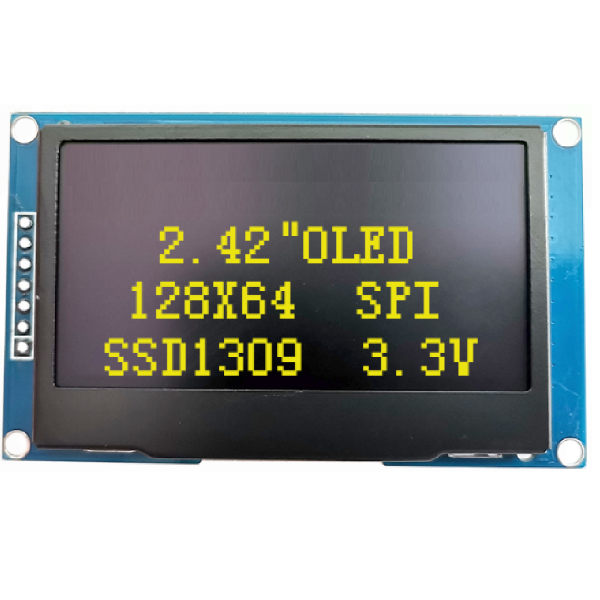 OLED 2.42인치 SSD1309 I2C SPI JK-242-12864-Y 노랑