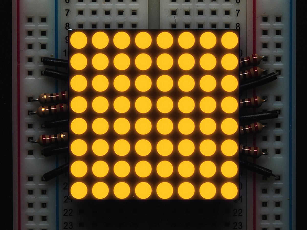 Small 1.2 8x8 Ultra Bright Yellow-Orange LED Matrix [KWM-30881CUYB]